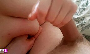 Morning Handjob Leads To Cumshot On Big Boobs