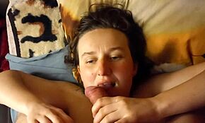 ukrainian milf gives blowjob, rides cock hard, and takes creampie twice doggystyle.