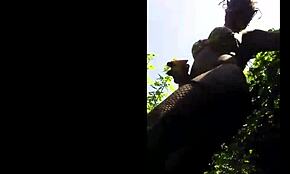 Ebony Secretary's Flexible Legs in Outdoor Fuck