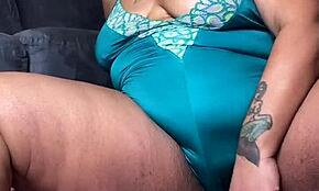 Fat hairy pussy BBW rubs herself with a dildo