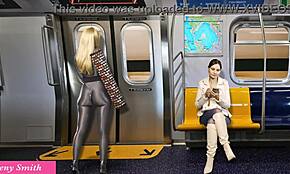 Masturbation Fantasy on the Way Back Home with Bubble Butt Flashing