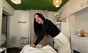 Hot masseuse just GAVE the client the BEST BLOWJOB ever in that outdoor session.