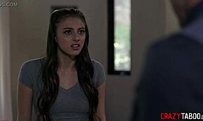 Stepfather Spanks Petite Stepdaughter's Small Tits Before Anal Gaping Her Tight Ass