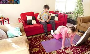 Damn, pregnant stepsister pounded hard in living room, what a sight!