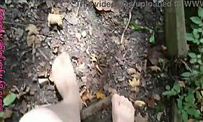 sexy nylon flashing in the german woods 😏