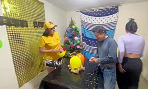 Real Homemade Threesome with Two Women and One Man