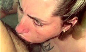 Sloopy deepthroat leads to squirting on monster cock