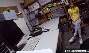 I caught the teen robber eating my pussy in the garage