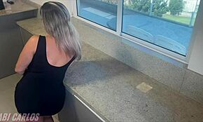 Homemade kitchen sex, caught cooking and ended up pounded hard with cream on my butt