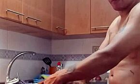 Couldn't resist fucking mother-in-law in kitchen!