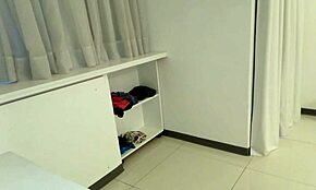 cleaning girl teases pervert with big ass and cock