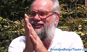 cockriding teen 18+ gets her pussy licked by grandpa