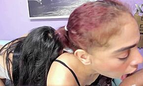 Two Cock-Addicted Colombian Girls Give Amazing Blowjobs and Get Dominated!