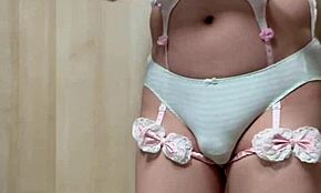 So cute maid in sexy underwear flashes big ass outdoors at work