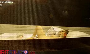 I watch my slutty neighbor masturbating her big ass