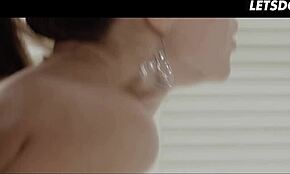 Submissive girlfriend Mary Kalisy gets sensual pussy fuck with lover in cowgirl position