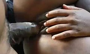 Ebony Girlfriend's Pussy Creams from Intense Backshots