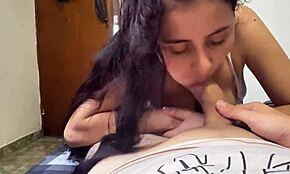 Hot Tinder Date Swallowing After Best Blowjob