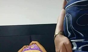 SISSY CUCKOLD IN CHASTITY CAGE WATCHING HER GIRLFRIEND GETTING FUCKED BY HER LOVER