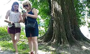 Two Girls Stopped By The Road And Sat Down To Pee Golden Rain Milf And Lady