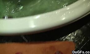 dagfs relaxing in hot bathtub with masturbation and sucking