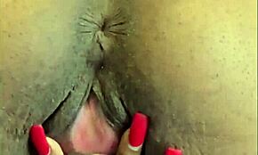 Hot Ebony Slut Fingers Pussy, Plays With Pierced Clit