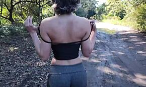 My stepdaughter teased me in the woods, leading to fucking her tight asshole