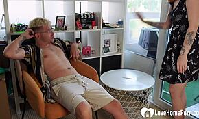 Busty cleaner ditches the mop for my cock