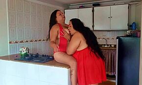 I fucked in the kitchen with my wife's stepsister and her mature stepmother they sucked each other's pussy then we had a horny threesome I'm a lucky man shall I share them with you