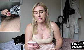 hey, tell me how this busty babe trashes small dicks with dirty talk