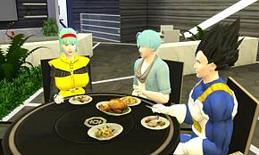 Hey, Bulma as mother-in-law catches stepson jerking to porn and teaches him sex, taking his virginity