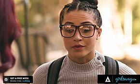 Girlsway college girl screws rivals' besties Aidra Fox and Aria Lee for revenge