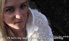 Czech blonde banged hard outdoor in POV style! 😜