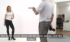 Blonde Bangs Hard Doggy Style in European Casting Session