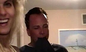 Watch her face twist as my husband's big dick slams into her tight cunt