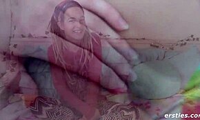 all natural amateur chick being naughty on her tie dye sheets, wanna see more?