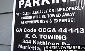 Ebony girl MsNovember squats and pees publicly while walking