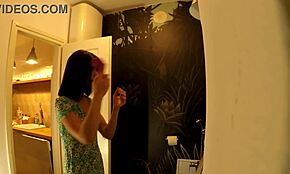 The college babysitter strolls in her summer dress without panties