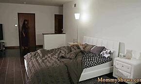 Small-Tits Stepdaughter Orally Pleasures MILF