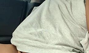 Naejae Teases Pussy and Cums in Public Parked Car