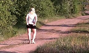 Hot blonde milf in mini shorts performs hardcore blowjob