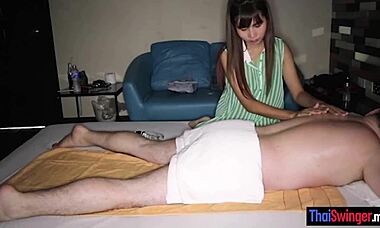 Thai Massage Turns Into Wild Handjob and Blowjob!