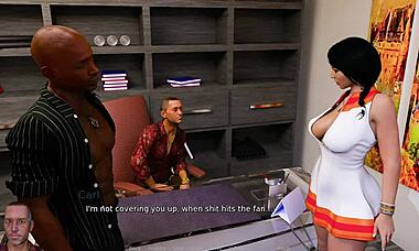 Yo, Anna’s flashing boobs at a young 18+ guy in this 3D hentai game!