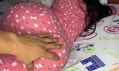 my stepdaughter's ass in pajamas drives me wild, and my pervy stepdad wants to take me from behind.