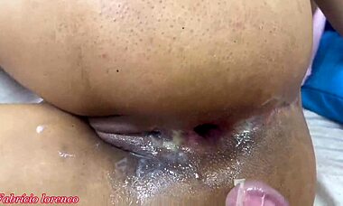 Hey, just in the tight ass of this married teen! Her husband filmed me and my buddy banging her hard.