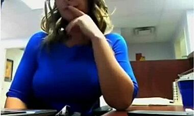Tight dress bombshell teases in the office. She flashes ass and pussy amid the crowd.