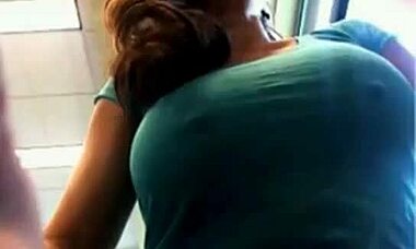 wavy-haired blonde bombshell teases with pokies on camera