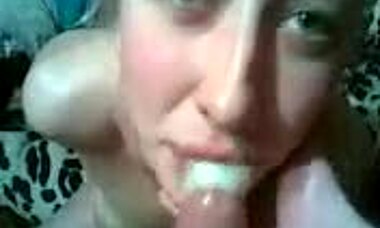 wanna see my ex girlfriend swallow cum after a hard fuck?