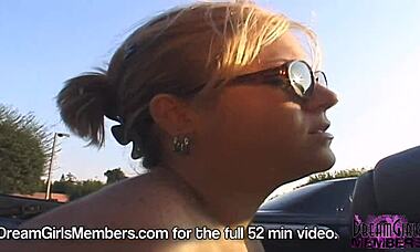 Wild Tish Plays with Clit Ring While Driving Naked Around Town!