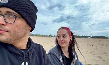 i gave her a creampie after our beach date, bent over in doggystyle with my big cock 😏